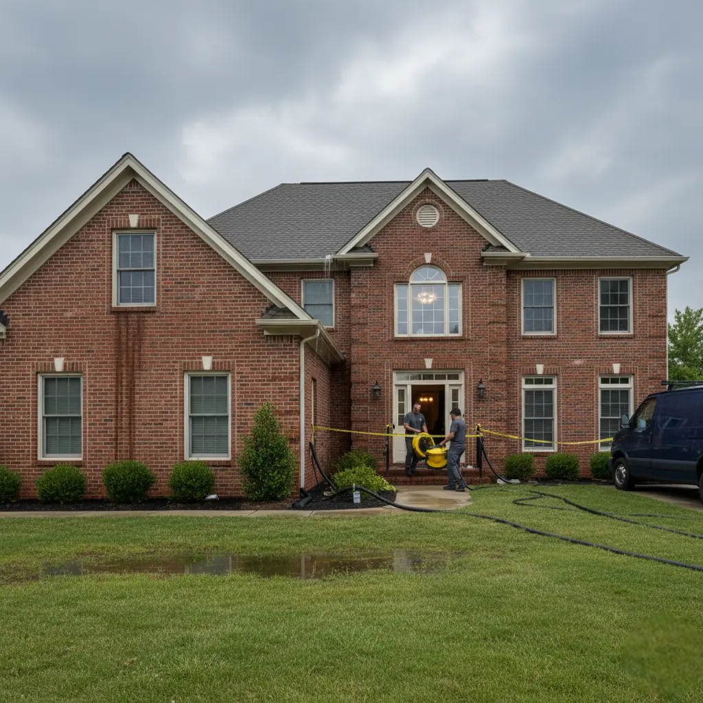 Storm damage water damage restoration in Arlington, VA home