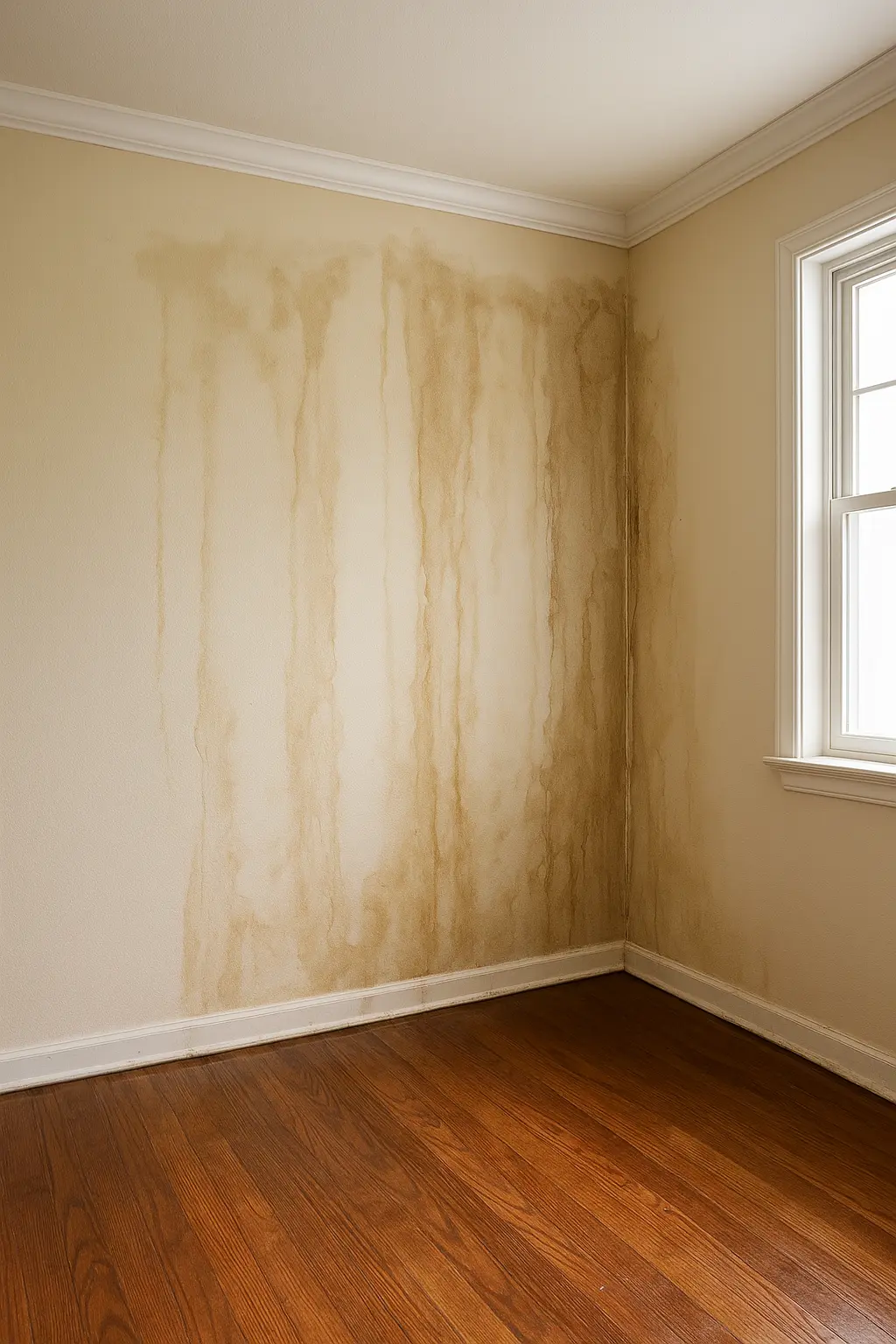 water damage on the walls